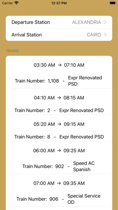 Скриншоты Egypt Train Times