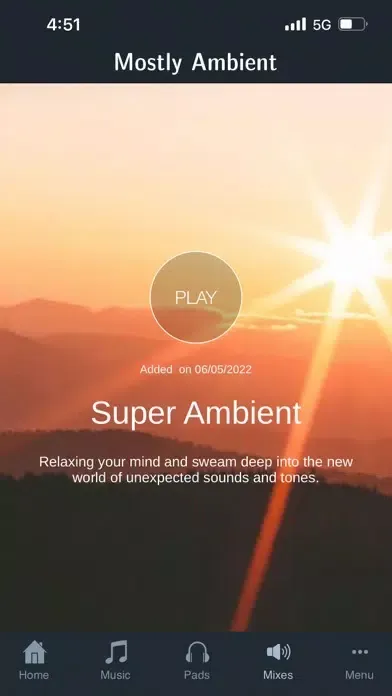 ภาพหน้าจอของ Mostly Ambient