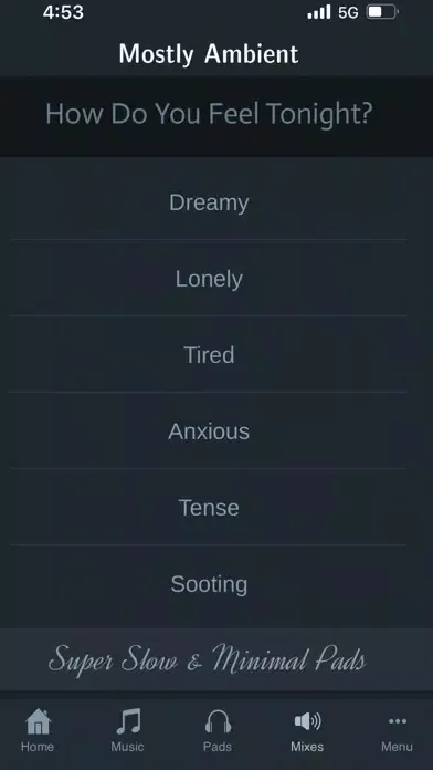 ภาพหน้าจอของ Mostly Ambient