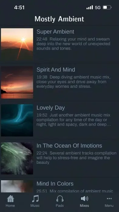 ภาพหน้าจอของ Mostly Ambient