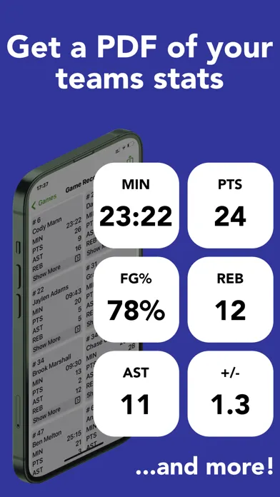 Tangkapan layar Stats Tracker for Basketball