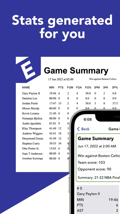Tangkapan layar Stats Tracker for Basketball