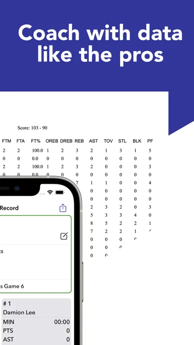 Tangkapan layar Stats Tracker for Basketball