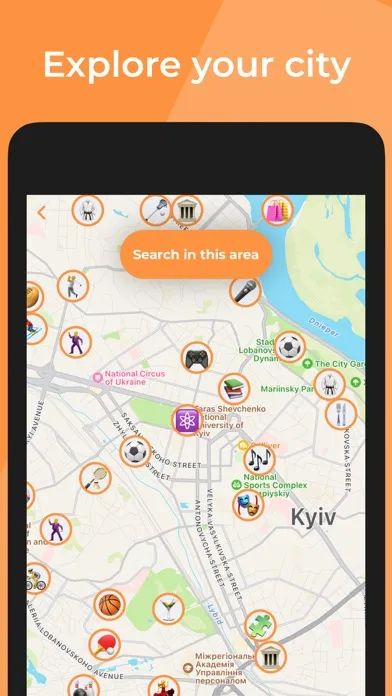 Tangkapan skrin Teamwise: City groups & events