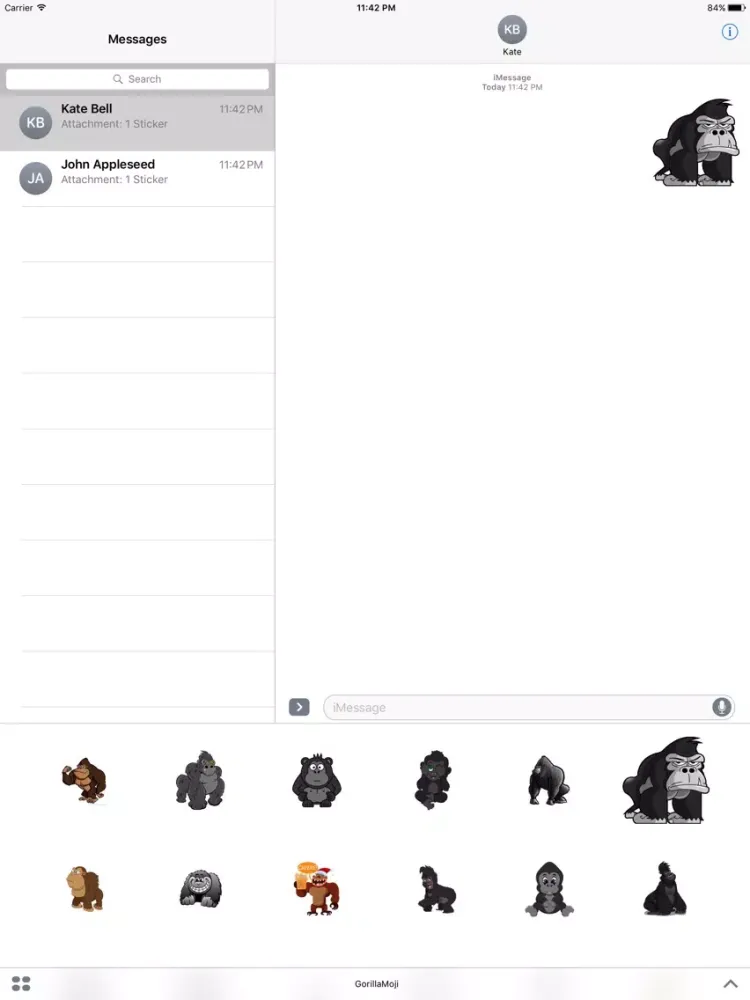 GorillaMoji - Gorilla Emoji And Stickers Pack iPad 应用截图