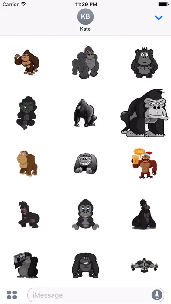 GorillaMoji - Gorilla Emoji And Stickers Pack应用截图