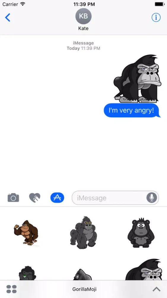 GorillaMoji - Gorilla Emoji And Stickers Pack应用截图