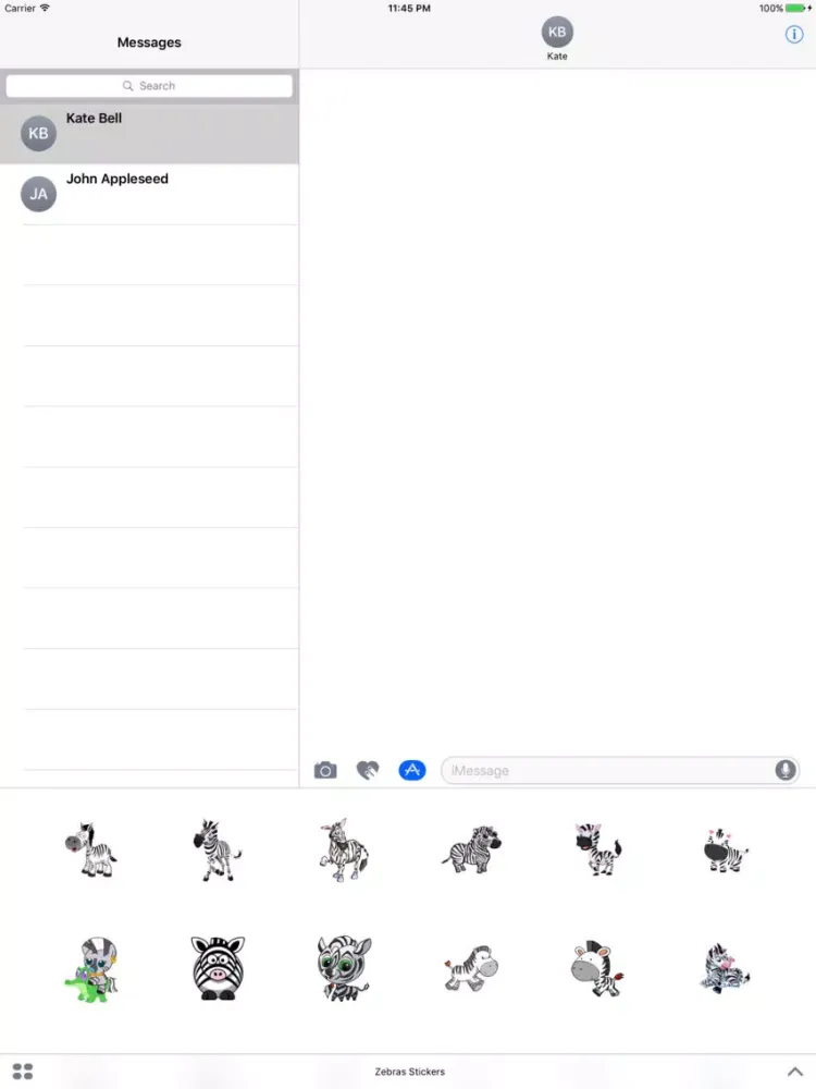 Zebras Stickers iPad  Screenshots