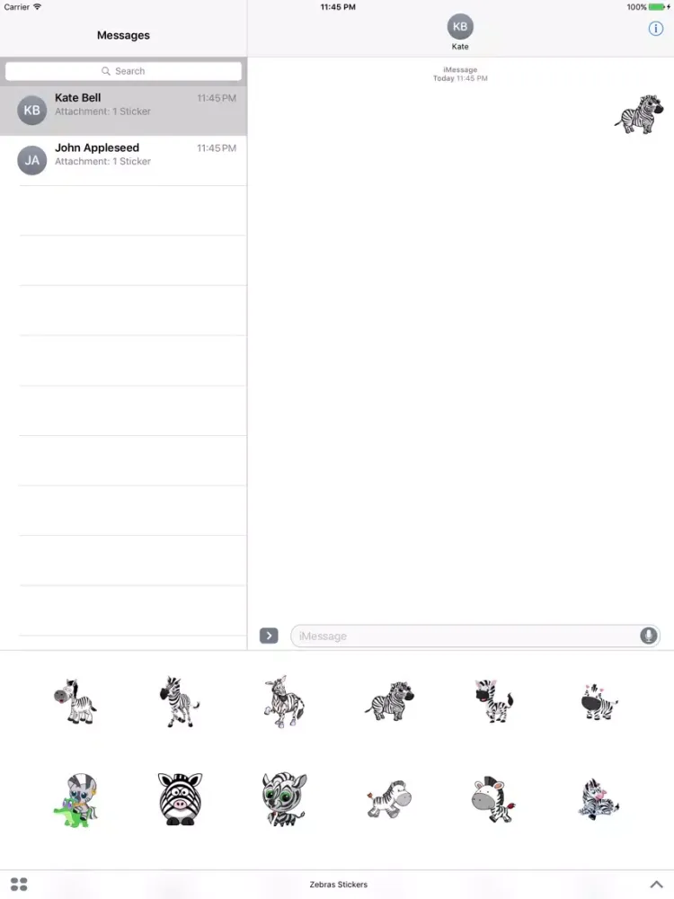Zebras Stickers iPad  Screenshots