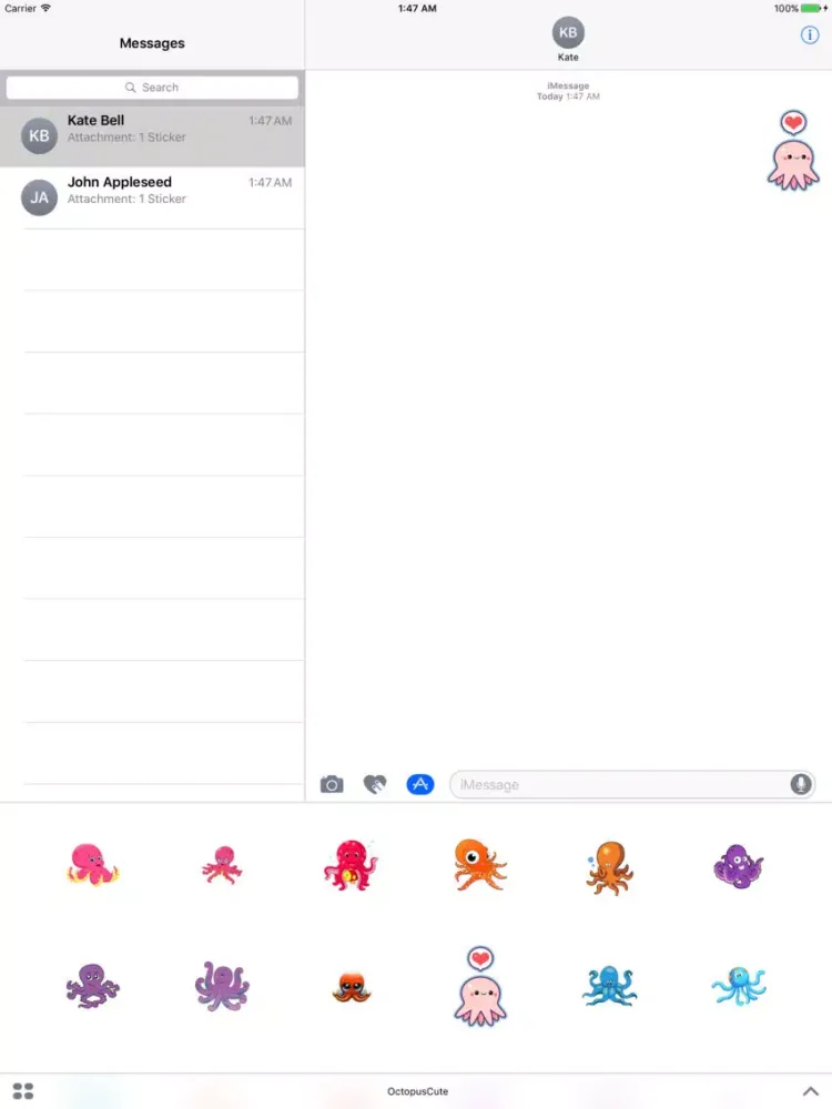 Captures d'écran de OctopusCute - Octopus Emoji And Stickers iPad 