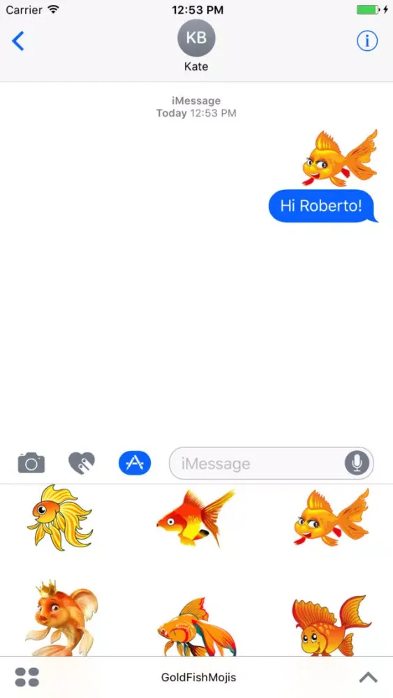 GoldFishMojis - GoldFish Emoji And Stickers应用截图