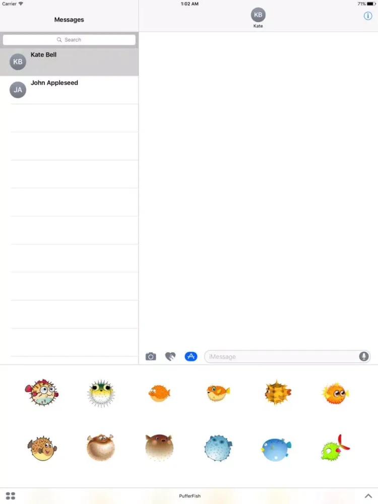 PufferFish Stickers iPad  Screenshots