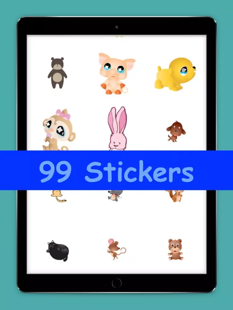 Tangkapan layar 99 Animals Stickers iPad 