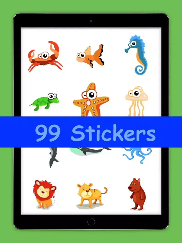 Tangkapan layar 99 Animals Stickers iPad 