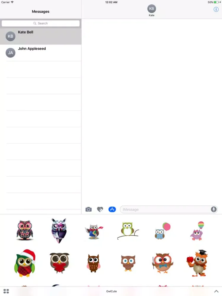 OwlCute - Owl Emojis And Stickers iPad 应用截图