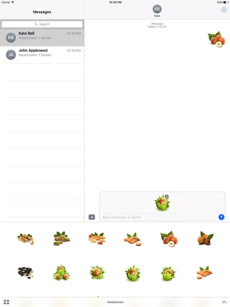 Скриншоты Nuts Stickers iPad 