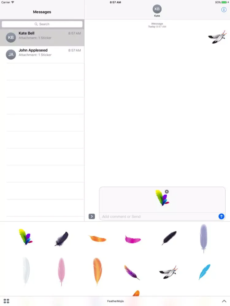 Screenshot di FeatherMojis - Feather Emojis And Stickers iPad 