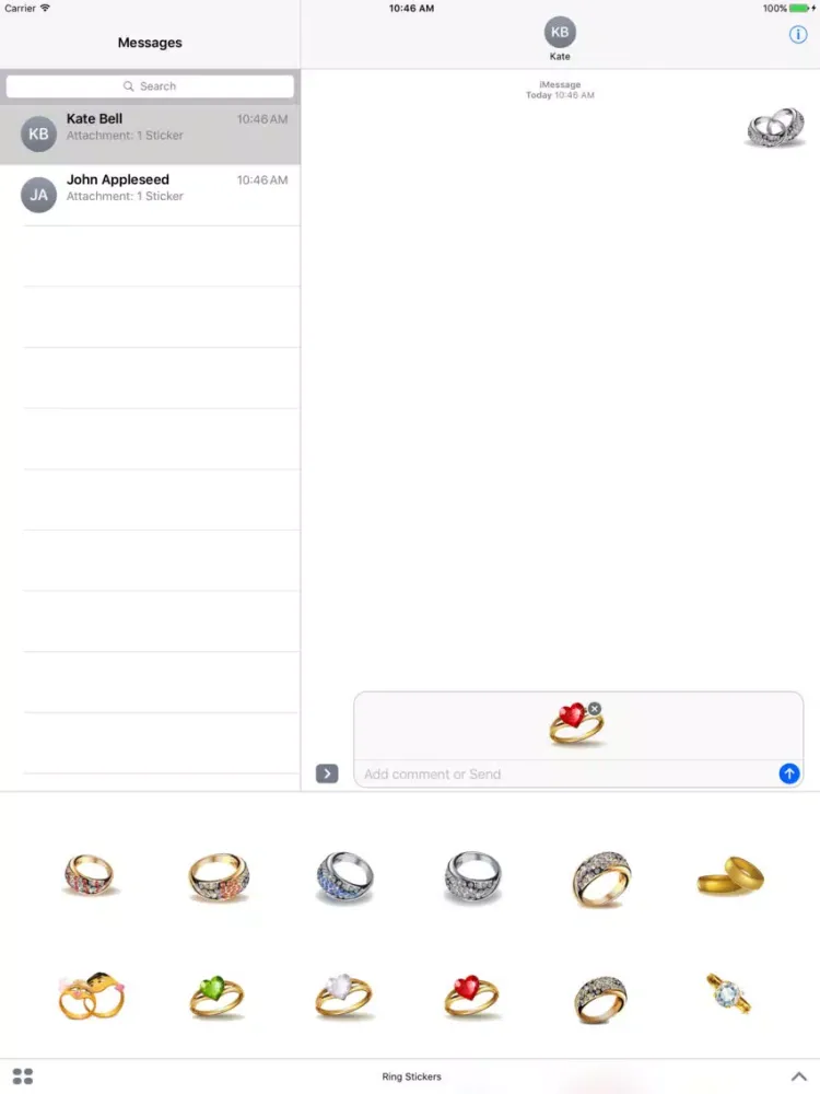Tangkapan skrin Ring Stickers iPad 