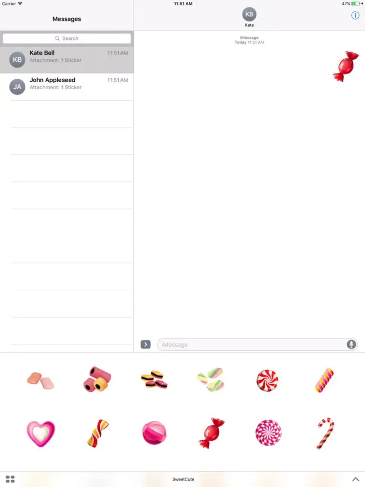 Sweet Cute Stickers iPad  스크린샷