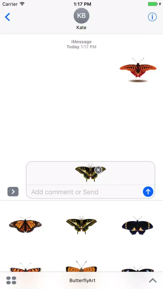 Capturas de tela do Butterfly Art Stickers