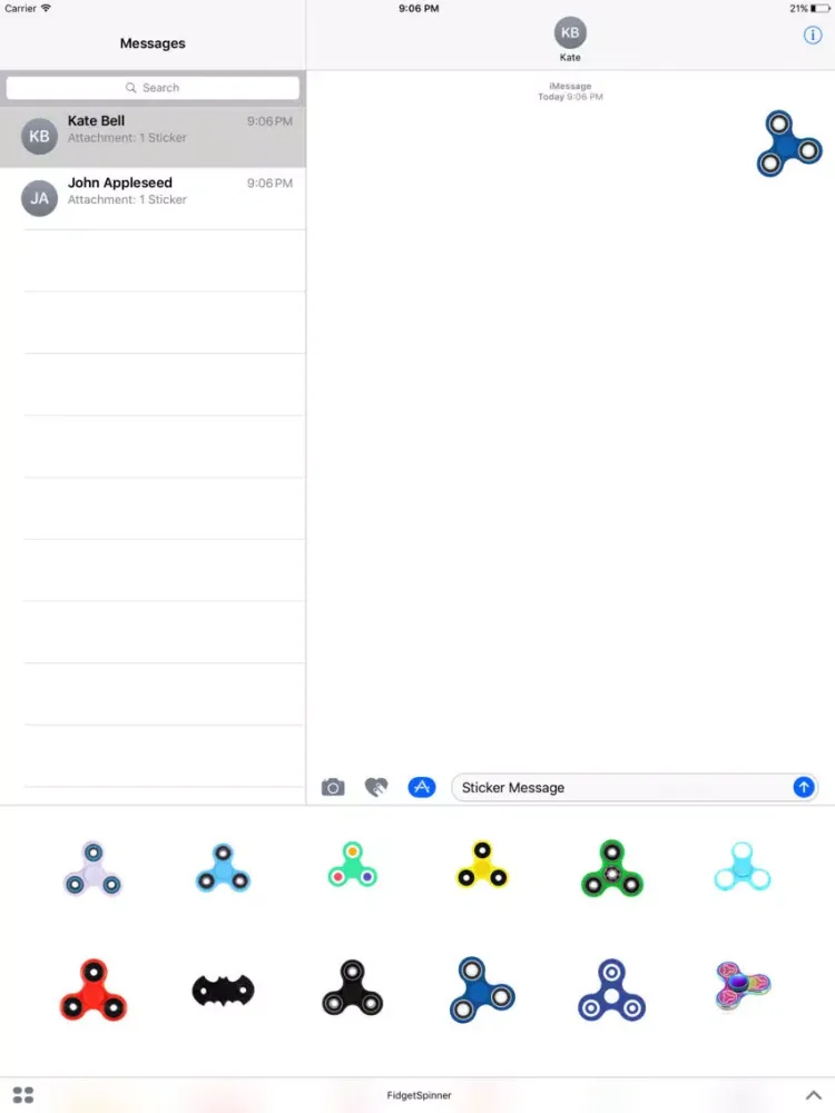 Tangkapan skrin Fidget Spinner Sticker iPad 