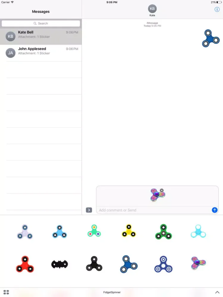 Tangkapan skrin Fidget Spinner Sticker iPad 