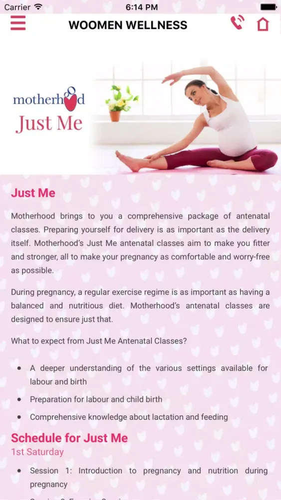 Скриншоты Motherhood App