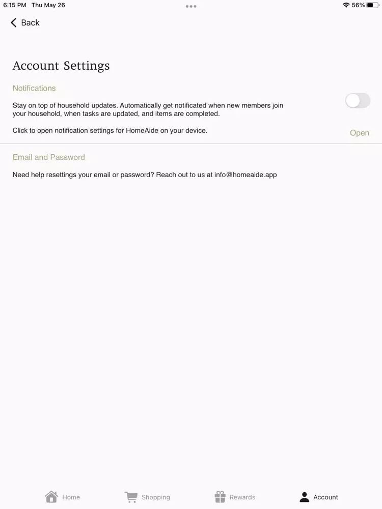 Zrzuty ekranu HomeAide: Household Management iPad 