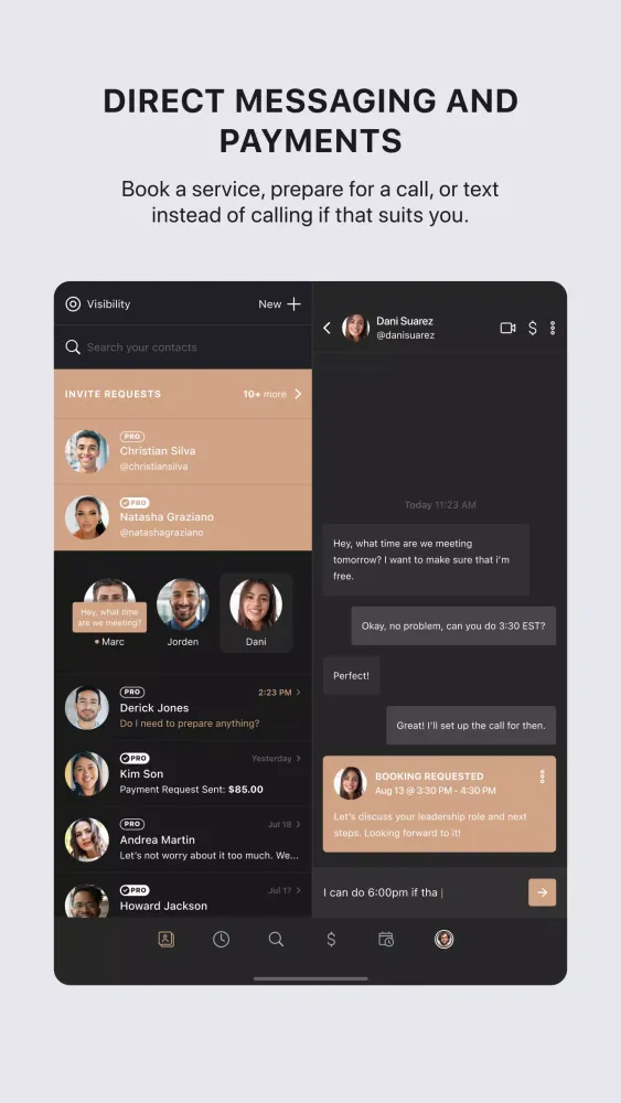 Capturas de tela do MOTI Chat