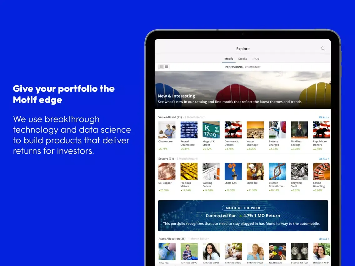 Motif - Thematic Investing iPad  Ekran Görüntüleri