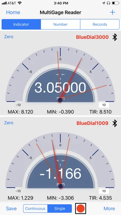 Screenshot di MultiGage Reader