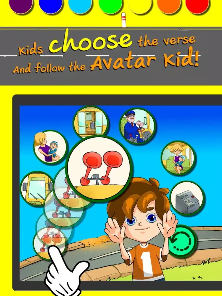 Tangkapan skrin Wheels on the bus sing along song games for kids iPad 