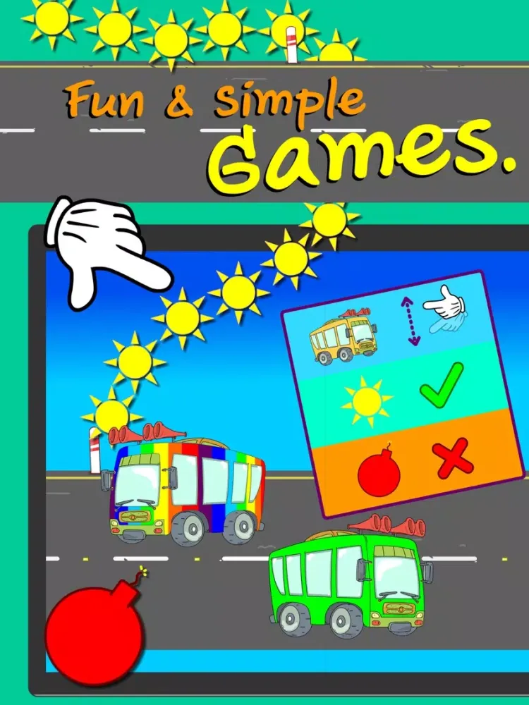 Tangkapan skrin Wheels on the bus sing along song games for kids iPad 