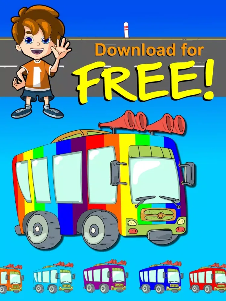 Tangkapan skrin Wheels on the bus sing along song games for kids iPad 