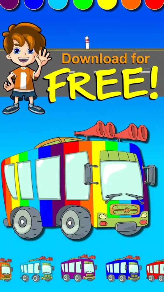 Tangkapan skrin Wheels on the bus sing along song games for kids