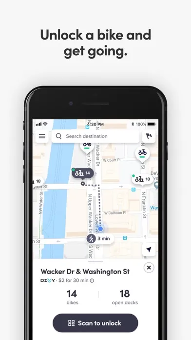 Capturas de tela do Divvy Bikes