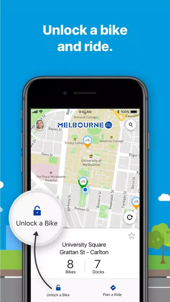 Capturas de tela do Melbourne Bike-Share