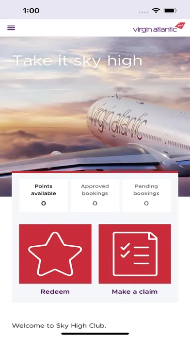 Virgin Atlantic Sky High Club Screenshots