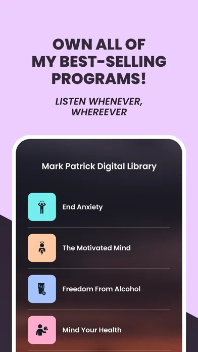Zrzuty ekranu Mark Patrick Hypnosis Library