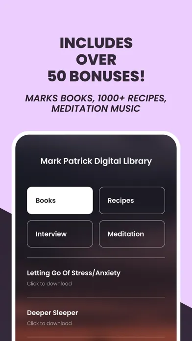 Zrzuty ekranu Mark Patrick Hypnosis Library
