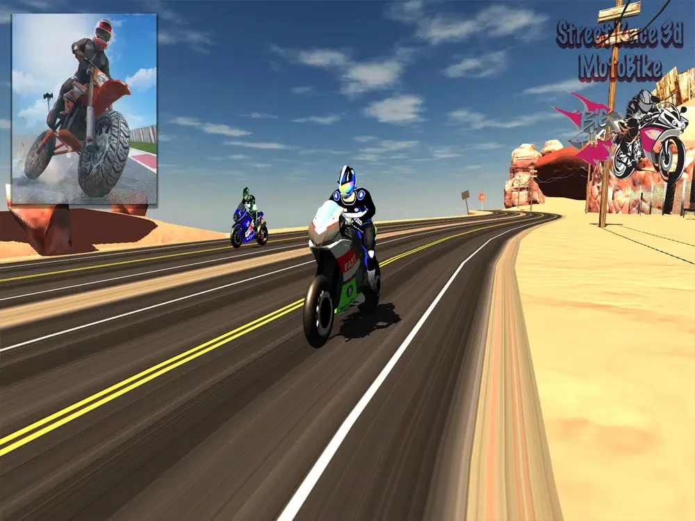Capturas de tela do Street MotorBike Real Race 3D iPad 