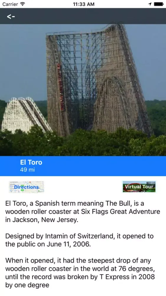 Capturas de tela do VR Guide: Six Flags, Great Adv