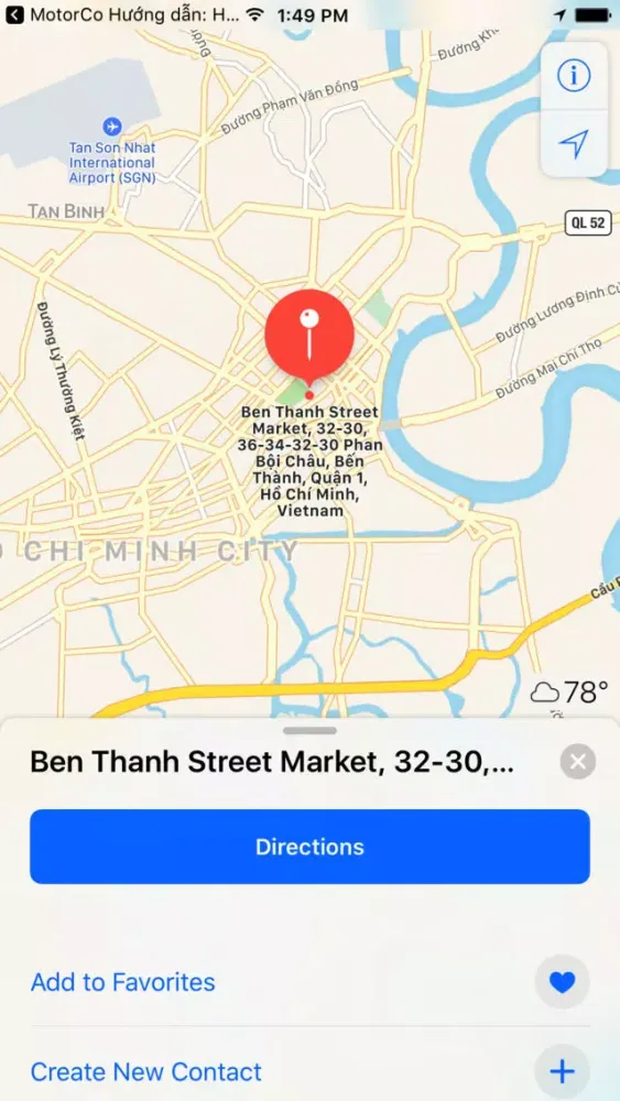Tangkapan skrin Các MotorCo Hướng dẫn Hồ Chí Minh