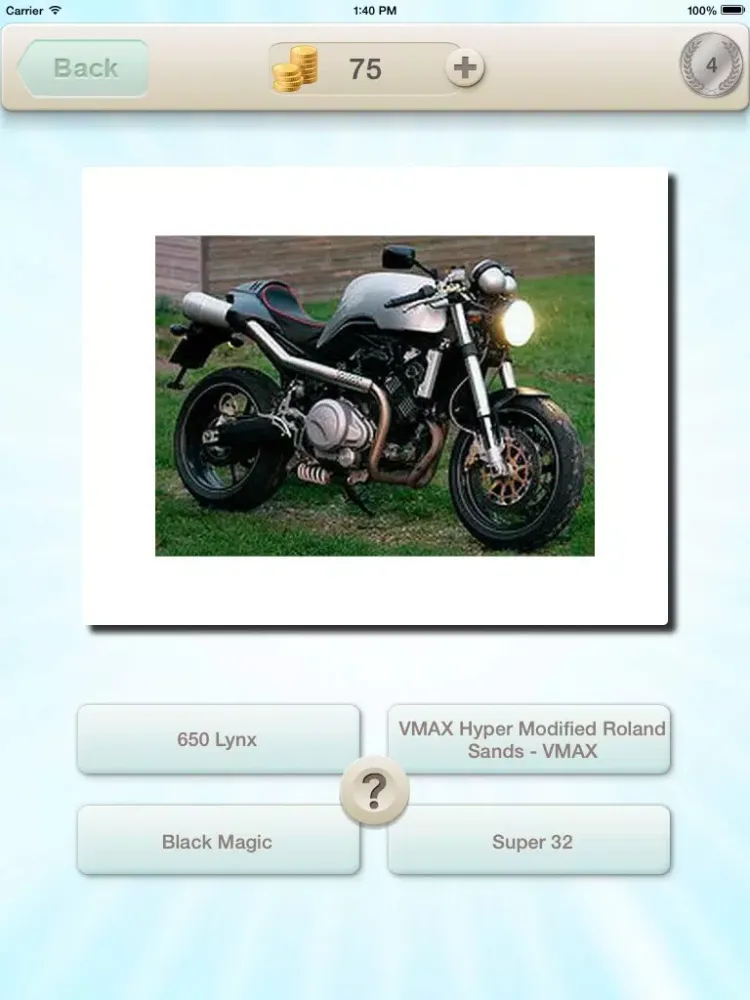 Motorcycles Quiz : Guess Name for Standard all rounder bikes and street motorbike TRIVIA iPad  Screenshots