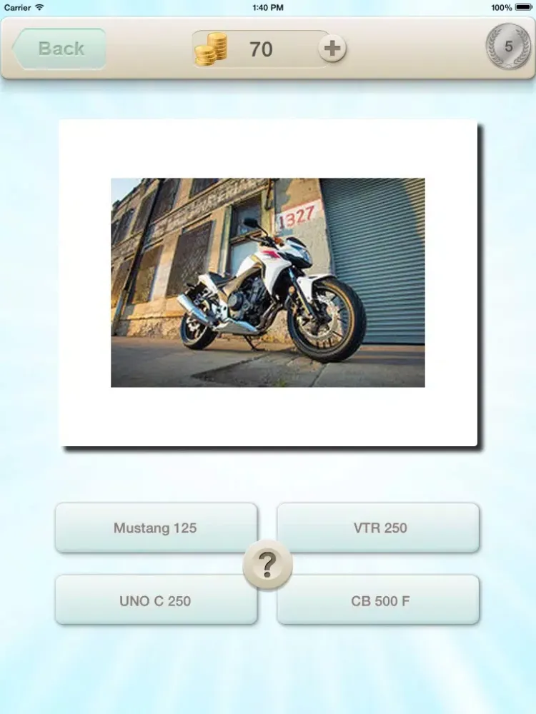 Motorcycles Quiz : Guess Name for Standard all rounder bikes and street motorbike TRIVIA iPad  Screenshots