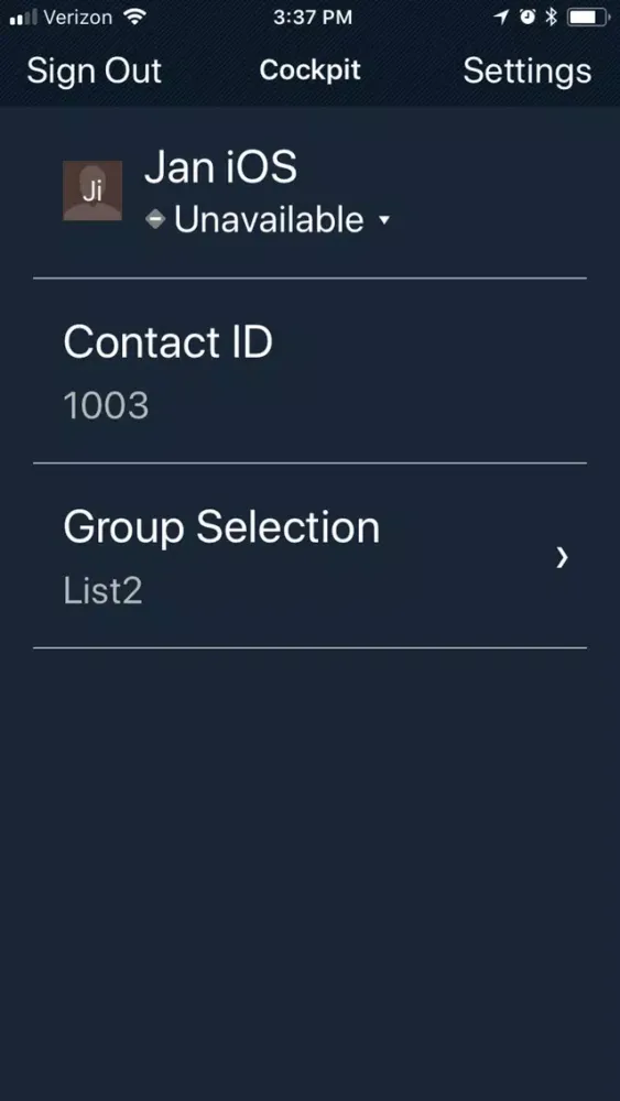 Screenshot di Linc PTT Cockpit