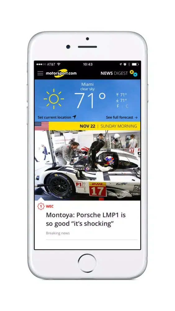 ภาพหน้าจอของ Motorsport.com News Digest