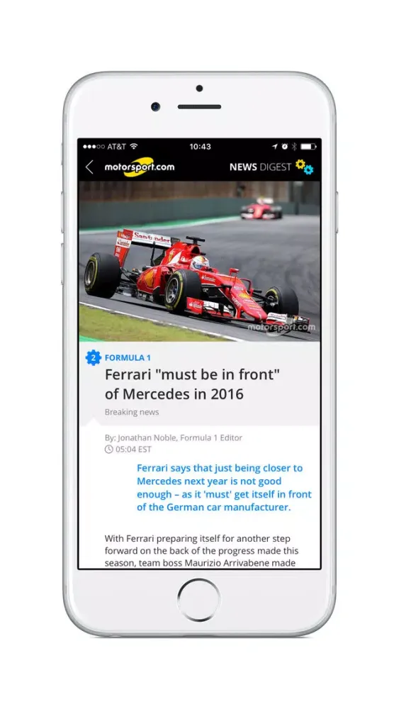ภาพหน้าจอของ Motorsport.com News Digest