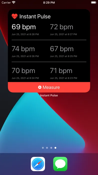 Tangkapan skrin Instant Pulse