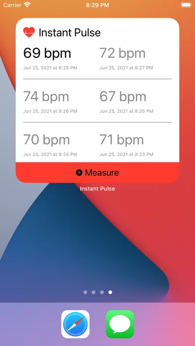 Tangkapan skrin Instant Pulse